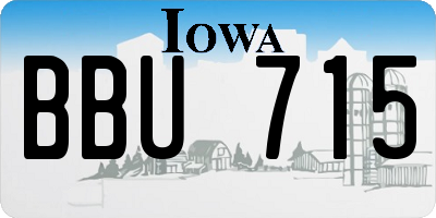 IA license plate BBU715
