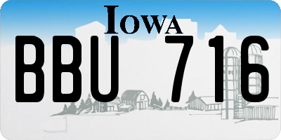 IA license plate BBU716