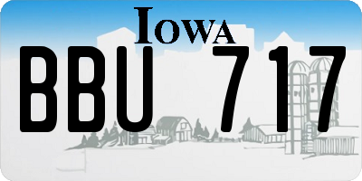 IA license plate BBU717