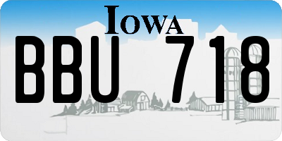 IA license plate BBU718
