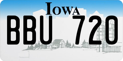 IA license plate BBU720