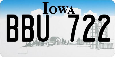 IA license plate BBU722