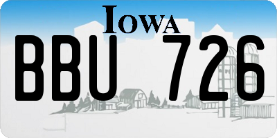 IA license plate BBU726