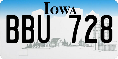 IA license plate BBU728