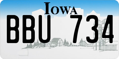 IA license plate BBU734