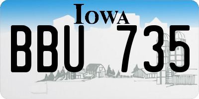 IA license plate BBU735