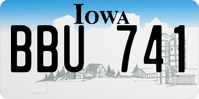 IA license plate BBU741