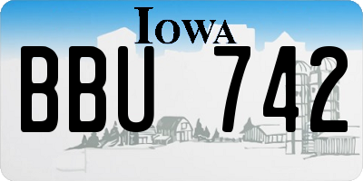 IA license plate BBU742