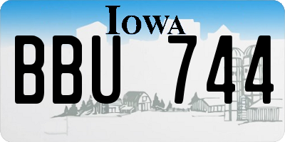 IA license plate BBU744
