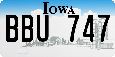 IA license plate BBU747