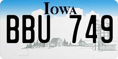IA license plate BBU749