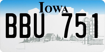 IA license plate BBU751