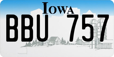 IA license plate BBU757