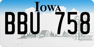 IA license plate BBU758