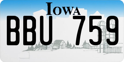 IA license plate BBU759