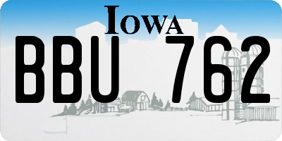 IA license plate BBU762