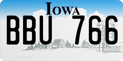 IA license plate BBU766