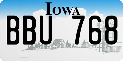 IA license plate BBU768