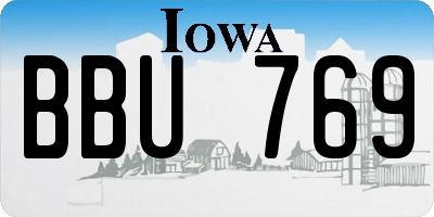 IA license plate BBU769
