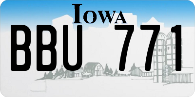 IA license plate BBU771
