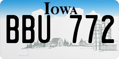 IA license plate BBU772