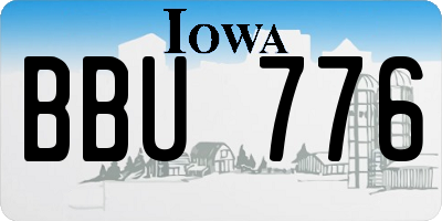 IA license plate BBU776