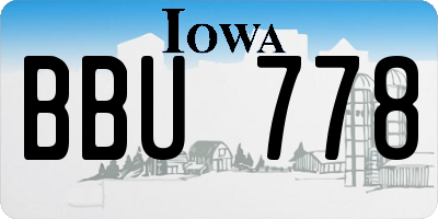 IA license plate BBU778
