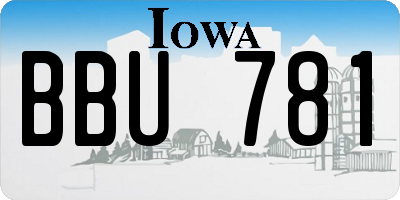 IA license plate BBU781