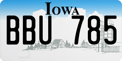 IA license plate BBU785