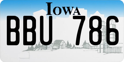 IA license plate BBU786