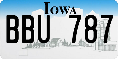 IA license plate BBU787