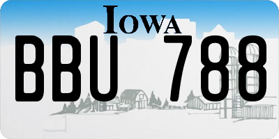 IA license plate BBU788