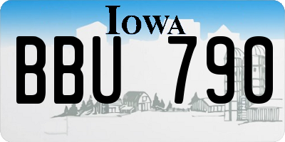 IA license plate BBU790