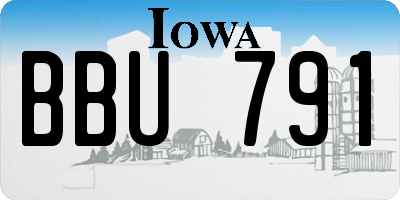 IA license plate BBU791