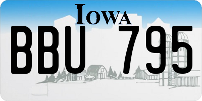 IA license plate BBU795