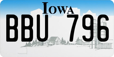 IA license plate BBU796