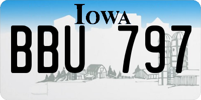 IA license plate BBU797