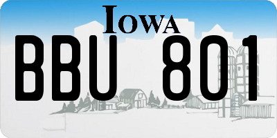 IA license plate BBU801