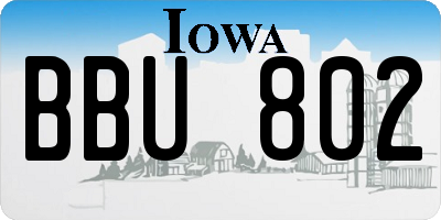 IA license plate BBU802