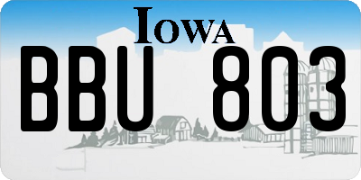 IA license plate BBU803