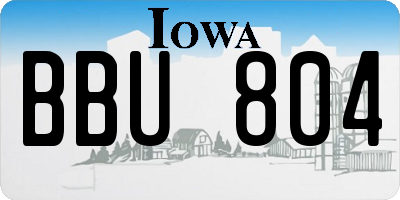 IA license plate BBU804