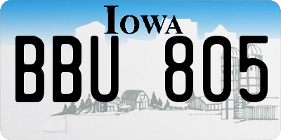 IA license plate BBU805