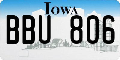 IA license plate BBU806