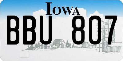 IA license plate BBU807