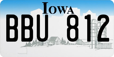 IA license plate BBU812