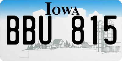 IA license plate BBU815
