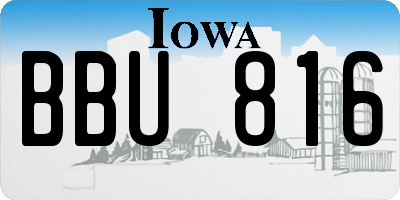 IA license plate BBU816