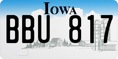 IA license plate BBU817