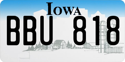 IA license plate BBU818