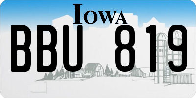 IA license plate BBU819